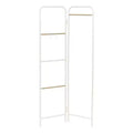 IRIS 2 Panel Free Standing Metal Garment Rack White: Closet & Steaming Rack, Freestanding Closet, Metal Shelving