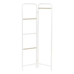 IRIS 2 Panel Free Standing Metal Garment Rack White: Closet & Steaming Rack, Freestanding Closet, Metal Shelving