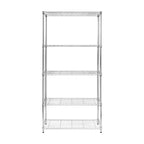 Étagère à 5 niveaux, 90 kg par étagère, chromée : étagère en fil d'acier, 183 cm H, 91 cm P, 36 cm L, rangement universel