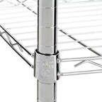Étagère à 5 niveaux, 90 kg par étagère, chromée : étagère en fil d'acier, 183 cm H, 91 cm P, 36 cm L, rangement universel