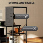 Bureau d'ordinateur 56" avec prises de courant et lumières LED, bureau à domicile avec support d'écran et support d'unité centrale