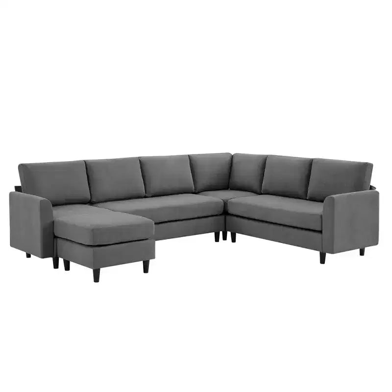 Canapé d'angle modulaire confortable, grand canapé d'angle 7 places pour salon, bureau, grand espace