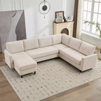 Likepay Modular Comfort Corner Shaped Sectional Sofa,Large 7 Seater Corner Sofa for Living Room, Office, Spacious Space