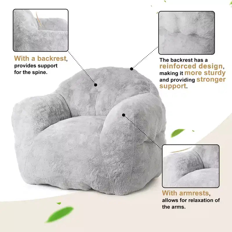 Pouf géant pour chambre et salon, gris clair