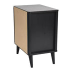 Table de chevet en bois massif de style Mid-Century avec 2 tiroirs de rangement