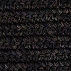 Tabouret en bois de teck et mendong tressé, noir