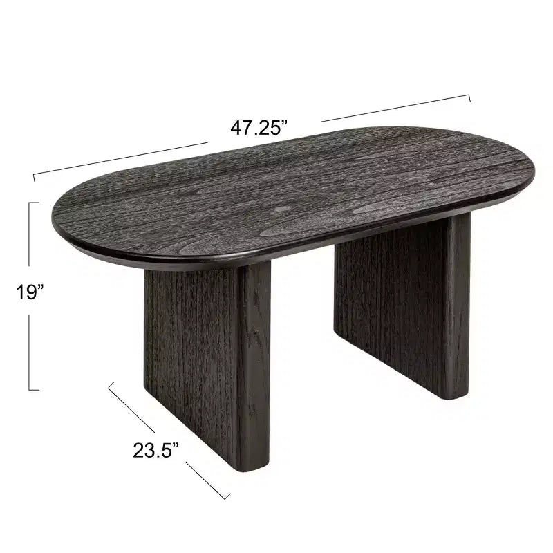 Table basse en bois, noire