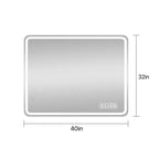 Miroirs de salle de bain LED avec lumières frontales, miroirs de courtoisie muraux, miroir sans cadre antibuée avec lumière, argent sans cuivre