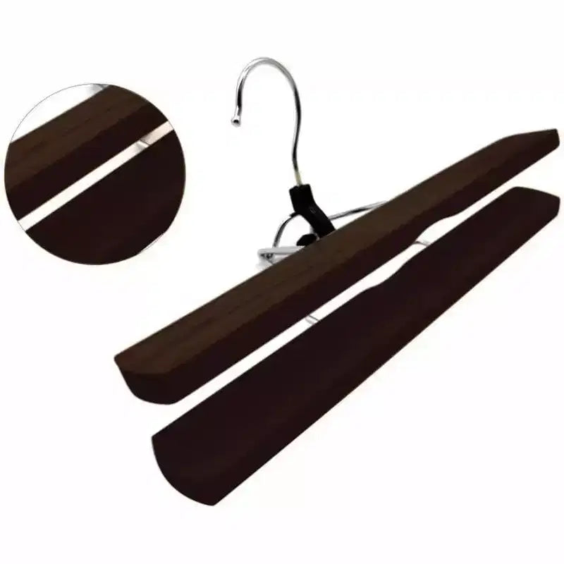 Cintres en bois pour pantalons - Cintres en bois pour jupes - Lot de 6 - Pour shorts et pantalons homme et vêtements femme - Antidérapants et fins pour un gain de place dans le placard