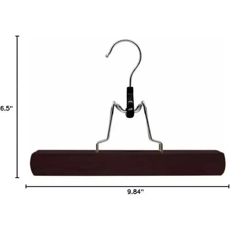 Cintres en bois pour pantalons - Cintres en bois pour jupes - Lot de 6 - Pour shorts et pantalons homme et vêtements femme - Antidérapants et fins pour un gain de place dans le placard