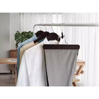 Cintres en bois pour pantalons - Cintres en bois pour jupes - Lot de 6 - Pour shorts et pantalons homme et vêtements femme - Antidérapants et fins pour un gain de place dans le placard