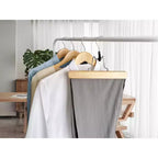 Cintres en bois pour pantalons - Cintres en bois pour jupes - Lot de 6 - Pour shorts et pantalons homme et vêtements femme - Antidérapants et fins pour un gain de place dans le placard