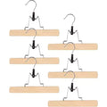 Wooden Pants Hangers - Wood Skirt Hangers - 6 Pack - for Men Shorts and Pants and Women Dress Clothes - Non Slip Slim Closet Space Saving