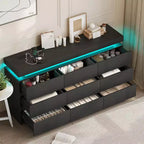 Dyonery Modern 9-Drawer Dressing Table with Sliding Top, Featuring Drawers, Organizer for Bedroom, Closet, and Living Room