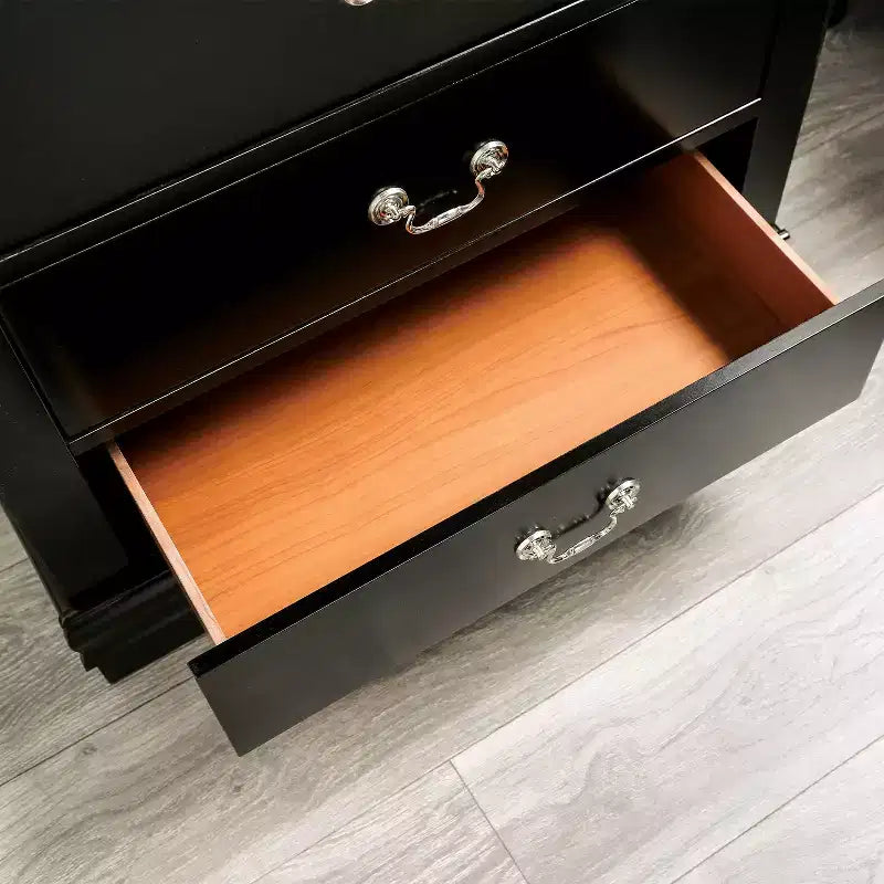 Table de chevet en bois massif de style classique et contemporain, avec 2 tiroirs à queues d'aronde et poignée