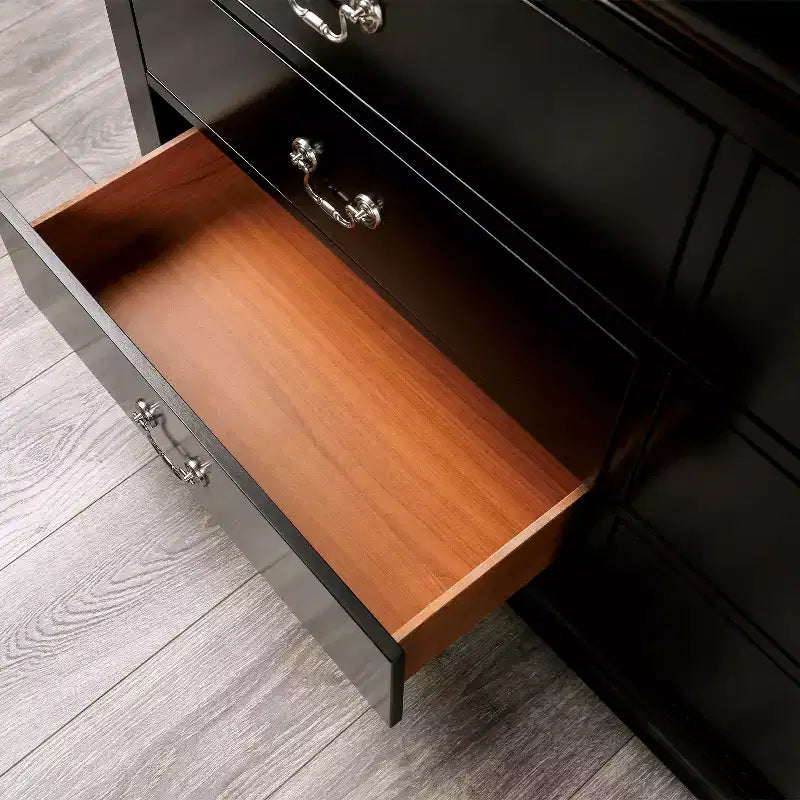 Table de chevet en bois massif de style classique et contemporain, avec 2 tiroirs à queues d'aronde et poignée