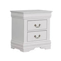 CLIHOME 2 Dovetail Drawers Classic Transitional Solid Wood Nightstand with Handle