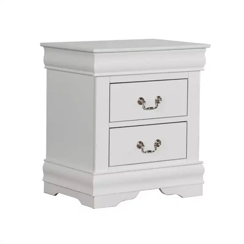 CLIHOME 2 Dovetail Drawers Classic Transitional Solid Wood Nightstand with Handle