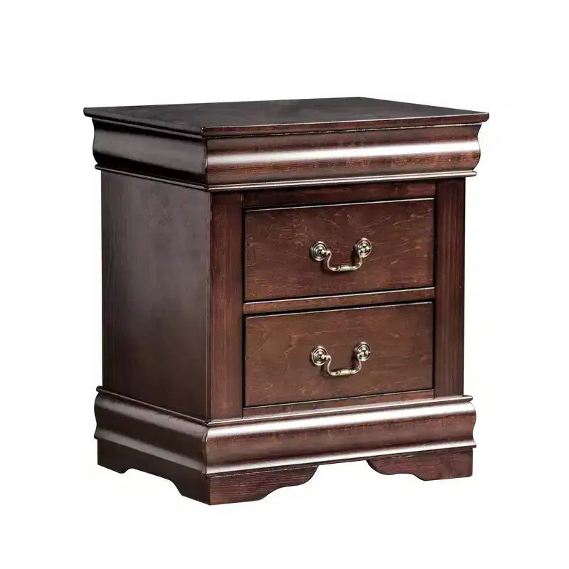 Table de chevet en bois massif de style classique et contemporain, avec 2 tiroirs à queues d'aronde et poignée