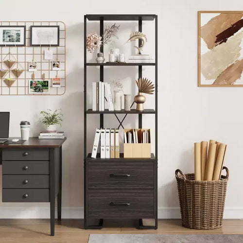 Étagère de rangement ouverte moderne à 3 niveaux grande capacité avec cadre métallique, robuste et durable, convient pour le salon, le bureau à domicile, la chambre à coucher
