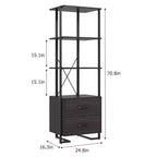 Étagère de rangement ouverte moderne à 3 niveaux grande capacité avec cadre métallique, robuste et durable, convient pour le salon, le bureau à domicile, la chambre à coucher