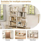 Étagère industrielle, étagère de rangement avec 8 étagères ouvertes, bibliothèque haute pour livres et CD, organisateur de rangement pour salon, couloir
