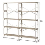 Étagère industrielle, étagère de rangement avec 8 étagères ouvertes, bibliothèque haute pour livres et CD, organisateur de rangement pour salon, couloir