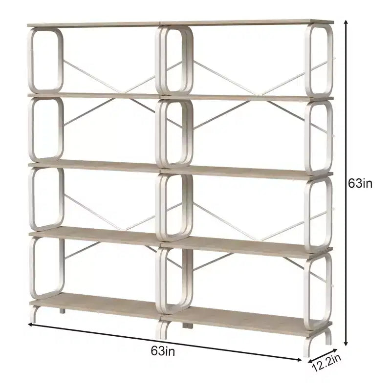 Étagère industrielle, étagère de rangement avec 8 étagères ouvertes, bibliothèque haute pour livres et CD, organisateur de rangement pour salon, couloir