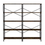 Étagère industrielle, étagère de rangement avec 8 étagères ouvertes, bibliothèque haute pour livres et CD, organisateur de rangement pour salon, couloir