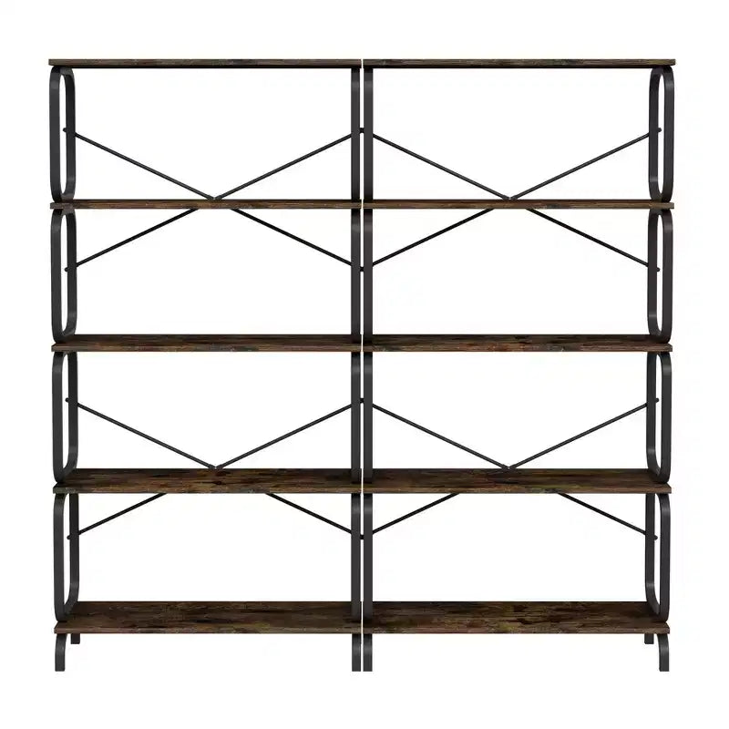 Étagère industrielle, étagère de rangement avec 8 étagères ouvertes, bibliothèque haute pour livres et CD, organisateur de rangement pour salon, couloir