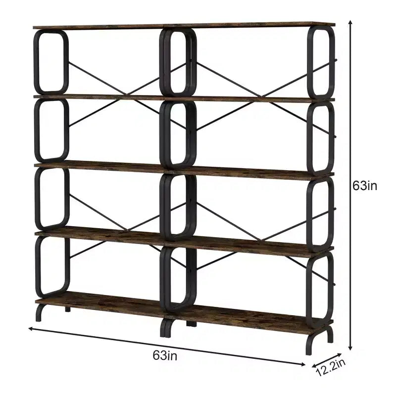 Étagère industrielle, étagère de rangement avec 8 étagères ouvertes, bibliothèque haute pour livres et CD, organisateur de rangement pour salon, couloir
