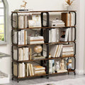 Okak Industrial Bookshelf, Storage Shelves with 8 Open Shelves, Tall Bookcase for Books and CDs, Storage Organizer for Living Room, Hallway