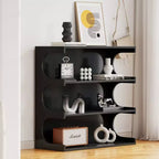 Bibliothèque moderne 2-en-1, étagère au sol minimaliste à 4 niveaux, vitrine pour salon, chambre, bureau