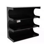Bibliothèque moderne 2-en-1, étagère au sol minimaliste à 4 niveaux, vitrine pour salon, chambre, bureau