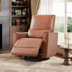Fauteuil inclinable pivotant surdimensionné, fauteuil inclinable à bascule manuel en similicuir, canapé inclinable profond avec dossier haut