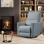 Fauteuil inclinable pivotant surdimensionné, fauteuil inclinable à bascule manuel en similicuir, canapé inclinable profond avec dossier haut