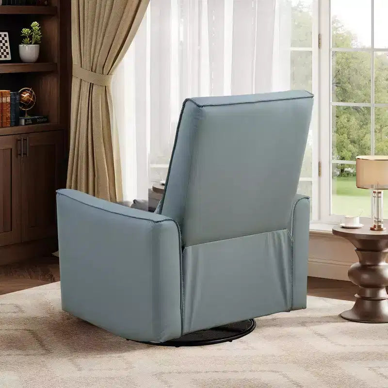 Fauteuil inclinable pivotant surdimensionné, fauteuil inclinable à bascule manuel en similicuir, canapé inclinable profond avec dossier haut