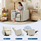 Fauteuil inclinable pivotant surdimensionné, fauteuil inclinable à bascule manuel en similicuir, canapé inclinable profond avec dossier haut