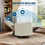 Fauteuil inclinable pivotant surdimensionné, fauteuil inclinable à bascule manuel en similicuir, canapé inclinable profond avec dossier haut