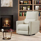 Fauteuil inclinable pivotant surdimensionné, fauteuil inclinable à bascule manuel en similicuir, canapé inclinable profond avec dossier haut
