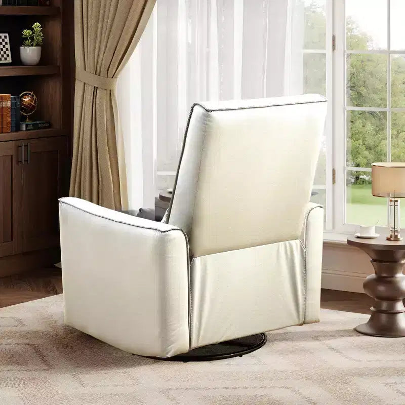 Fauteuil inclinable pivotant surdimensionné, fauteuil inclinable à bascule manuel en similicuir, canapé inclinable profond avec dossier haut