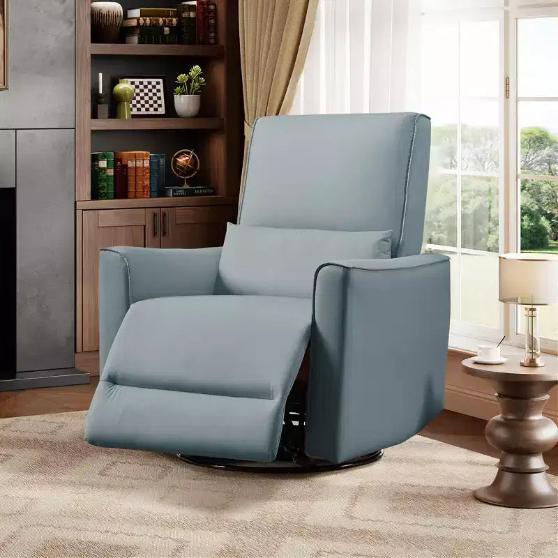 Fauteuil inclinable pivotant surdimensionné, fauteuil inclinable à bascule manuel en similicuir, canapé inclinable profond avec dossier haut