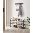 Étagère à chaussures métallique 3/4 niveaux, rangement à la verticale ou à l'envers, organisateur de chaussures empilable