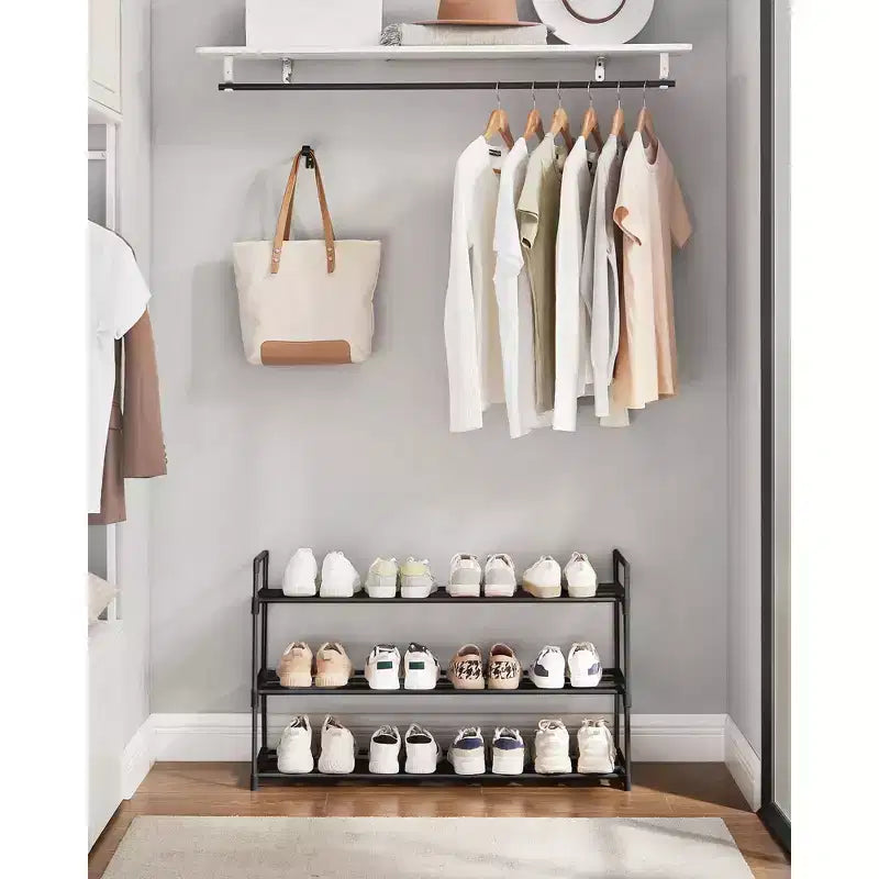 Étagère à chaussures métallique 3/4 niveaux, rangement à la verticale ou à l'envers, organisateur de chaussures empilable