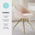 Chaise de bureau fixe rembourrée Sora