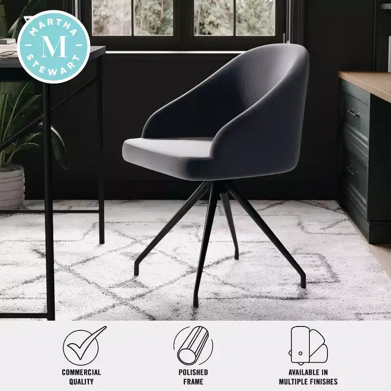 Chaise de bureau fixe rembourrée Sora