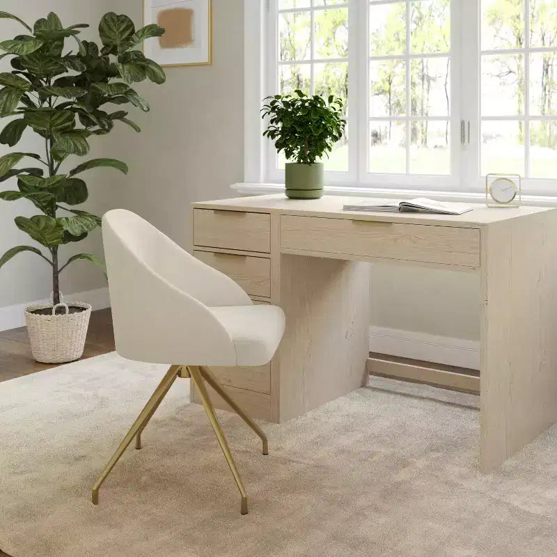 Chaise de bureau fixe rembourrée Sora