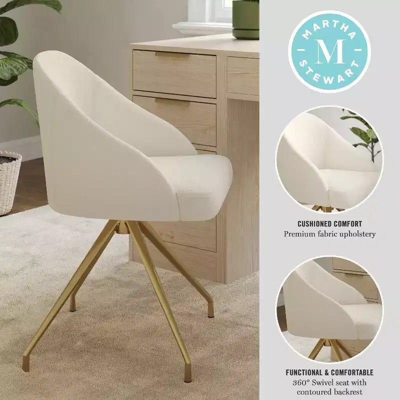 Chaise de bureau fixe rembourrée Sora