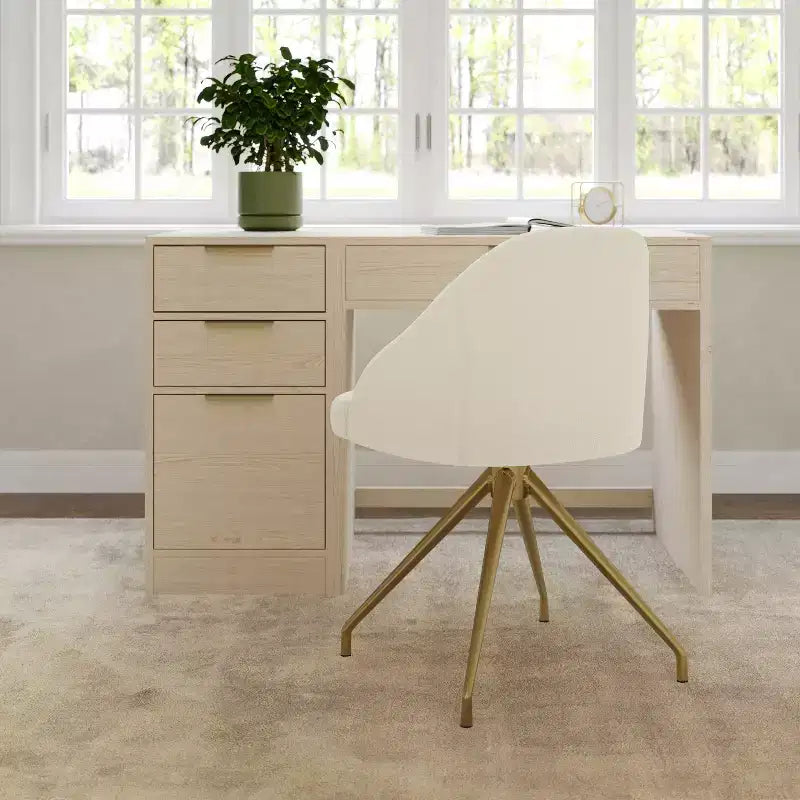 Chaise de bureau fixe rembourrée Sora