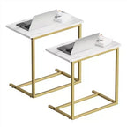 Marsail 2 Pack C Shaped End Table 27 inches High, Side Table for Couch Slide Under, C Table Sofa Side End Table for Living Room